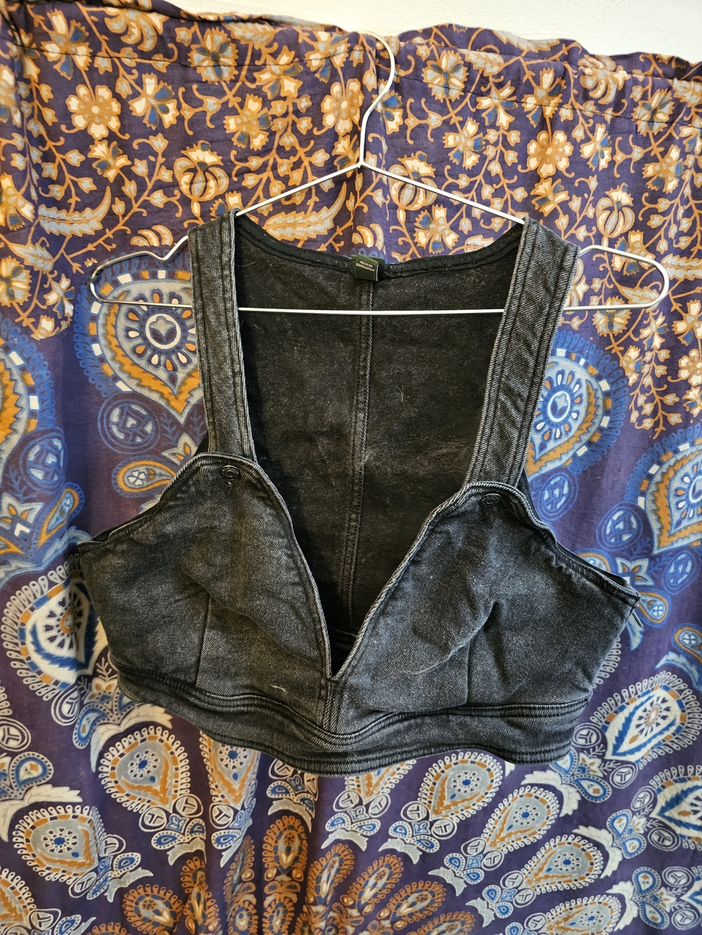 Wild Fable Black Washed Denim Cropped Tank